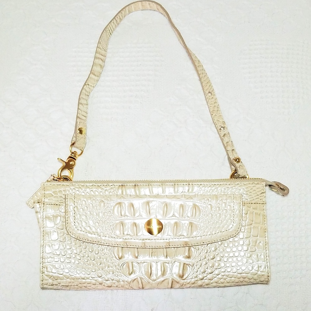 Brahmin Crocodile Embossed Leather Clutch Wallet